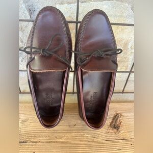 Mens MinnieTonka  wine colored Leather Driving Shoes size 12